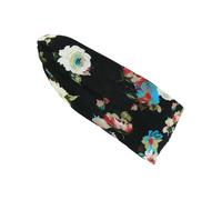 Damen Haarband oder Stirnband in 5 Farben mit Blumen schwarz, Einheitsgröße