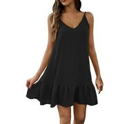 Damen Hängenkleid Sommerkleid Damen Strandkleid Party Club Alltag Leicht und Luftig Frauen Kleid ärmellos schlank weiches Kleid Armband sexy lose Bluse Solid Weste Kleid