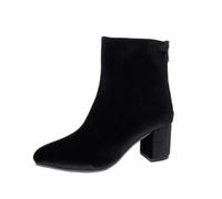 Damen Halb Stiefeletten Mit Absatz Herbst Cowboystiefel Weiter Schaft | Halbstiefel Mit Reißverschluss Stiefeletten Braune Wildleder Damenstiefel Elegant Weitschaftstiefel Knöchelstiefel Schick
