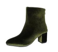Damen Halb Stiefeletten Mit Absatz Herbst Cowboystiefel Weiter Schaft | Halbstiefel Mit Reißverschluss Stiefeletten Braune Wildleder Damenstiefel Elegant Weitschaftstiefel Knöchelstiefel Schick