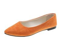 Damen Halbschuhe Elegant - Schuhe Sportliche Ballerinas Ballerina Slip-On Balerinaschuhe Sommerschuhe Geschlossene Weich Flat Ballettschuhe Spitz Runde Zehe Damenschuhe Flache Orange 41