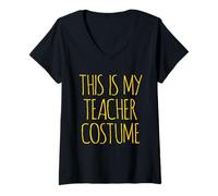 Damen Halloween Lehrer DEKO KOSTÜM VERKLEIDUNG Damen Herren Kinder T-Shirt mit V-Ausschnitt