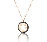 Damen Halskette 925 Sterling Silber - Fünf Herzen im Kreis Anhänger mit Zirkonia Kristallen, Rosegold Herz Collier