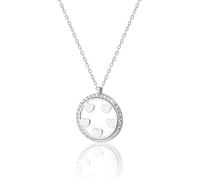 Damen Halskette 925 Sterling Silber - Fünf Herzen im Kreis Anhänger mit Zirkonia Kristallen, Rosegold Herz Collier