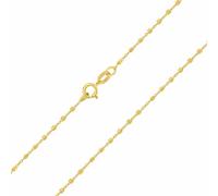 Damen Halskette aus Gelbgold 585 Anchor Roma verziert mit Würfeln - 1 mm variante 38cm