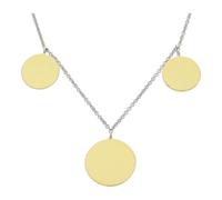 Damen Halskette Gravurplatten 925 Silber Gold plattiert JL10-05-3206