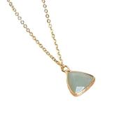 Damen Halskette, Halskette Mit Facettiertem Dreieck-Anhänger, Grüner Aventurin, Reiki-Balance, Heilender Kristall, Halskette, Edelstein, Freundschaftskette, Zierlicher Schmuck Für Frauen Und Män