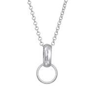Damen Halskette mit Charm Träger aus 925 Sterling Silber, Silberkette mit Carrier Anhänger für Charms, Charm-Kette für Frauen, Länge 45 cm