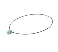 Damen Halskette mit echtem Aquamarin auf schwarzer Schnur Sperancie