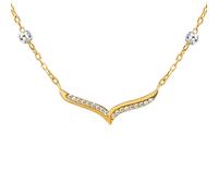 Damen Halskette Vionne in Weiß- und Gelbgold mit Brilliance Zirconia - 1,3 mm variante 40 cm