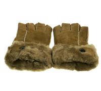 Damen Handschuh aus echtem Lammfell sand, L