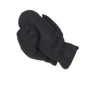 Damen Handschuhe Fäustlinge aus Lammfell mit Gummizug schwarz, S/M