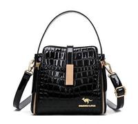 Damen Handtasche aus Lackleder, hochwertig mit Innentasche, Ledereimer-Tasche, Damen Umhängetasche, Luxus-Marken-Umhängetasche