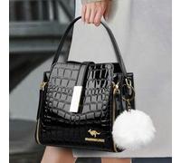 Damen Handtasche aus Lackleder, hochwertige Innentasche, Ledereimer-Tasche, Damen Umhängetasche, Luxus-Marken-Umhängetasche