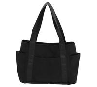 Damen Handtasche aus Nylon als Schultertasche für Shopping und Alltag | Schwarzes, Schlichtes Design, Wiederverwendbar für Strandtage, Kosmetik und Kleine Spielsachen Zufällige Farbe