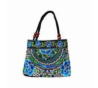 Damen Handtasche Ethnic Canvas Stoff Bestickte Handtaschen Nähen Tragetasche, Klassischer Blumenstil