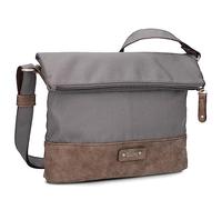 Damen Handtasche Olli OT6 erweiterbare Umhängetasche 2/4 Liter Crossbody Bag wasserabweisend robust strapazierfähig Canvas-Stil Vintage-Look (rock)