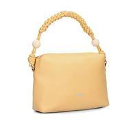 Damen Handtasche Perla PE60 Schultertasche 3 Liter Sommer & Frühling im Boho-Look mit Perlen-Verzierung & geflochtenem Tragegurt + langen Schultergurt - als Umhängetasche & Crossbody Bag (yellow)