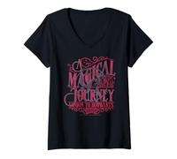 Damen Harry Potter 2025 Magische Reise T-Shirt mit V-Ausschnitt