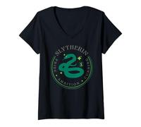 Damen Harry Potter 2025 Slytherin Pride Ambition T-Shirt mit V-Ausschnitt