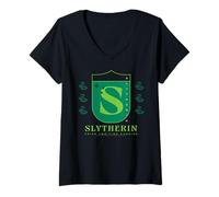 Damen Harry Potter 2025 Slytherin Pride Ambition T-Shirt mit V-Ausschnitt
