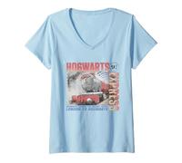Damen Harry Potter Hogwarts Express Poster T-Shirt mit V-Ausschnitt