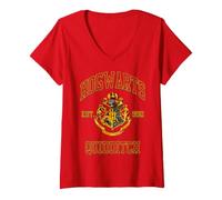 Damen Harry Potter | Offizielles Hogwarts-Schul-Merch | WBUHPT09 T-Shirt mit V-Ausschnitt