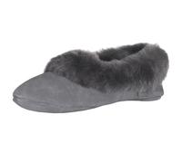 Damen Hausschuh Ballerina aus feinstem Merino Lammfell 2 Farben dunkelgrau, 40