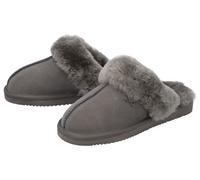 Damen Hausschuh Lammfell (Grau, 37) grau 37