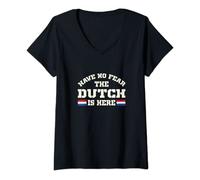 Damen Have No Fear The Dutch Is Here Niederlande Lustig T-Shirt mit V-Ausschnitt