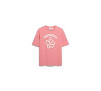 ARMEDANGELS TARJAA LOGO FLOWAA - Frauen Loose Fit T-Shirt - pink M dark peony