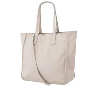 Damen Henkeltasche aus Echtleder - Mittelgroßer Shopper mit Schulterriemen - Handtasche Schultertasche mit Reißverschluss und Innenfach 37x13x29 cm Lili G555 (Beige)