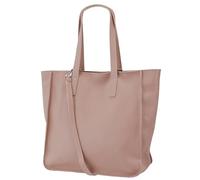 Damen Henkeltasche aus Echtleder - Mittelgroßer Shopper mit Schulterriemen - Handtasche Schultertasche mit Reißverschluss und Innenfach 37x13x29 cm Lili G555 (Nude)