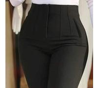 Damen Herbst Taillen-betonende Slim Fit Knöchellange Pendlerhose, Schulanfang Saison