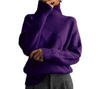 Damen Herbst Und Winter Casual Long-Sleeved Kann Eine Vielzahl Von Passenden Strickpullover Loose High Neck Pullover Solid Farbe Gestrickt Pullover Tops Sein