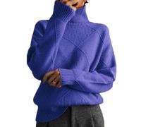 Damen Herbst Und Winter Casual Long-Sleeved Kann Eine Vielzahl Von Passenden Strickpullover Loose High Neck Pullover Solid Farbe Gestrickt Pullover Tops Sein