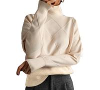 Damen Herbst Und Winter Casual Long-Sleeved Kann Eine Vielzahl Von Passenden Strickpullover Loose High Neck Pullover Solid Farbe Gestrickt Pullover Tops Sein