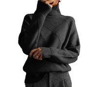 Damen Herbst Und Winter Casual Long-Sleeved Kann Eine Vielzahl Von Passenden Strickpullover Loose High Neck Pullover Solid Farbe Gestrickt Pullover Tops Sein