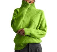 Damen Herbst Und Winter Casual Long-Sleeved Kann Eine Vielzahl Von Passenden Strickpullover Loose High Neck Pullover Solid Farbe Gestrickt Pullover Tops Sein