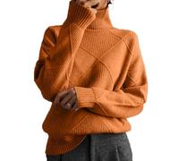 Damen Herbst Und Winter Casual Long-Sleeved Kann Eine Vielzahl Von Passenden Strickpullover Loose High Neck Pullover Solid Farbe Gestrickt Pullover Tops Sein