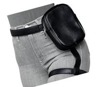 Damen Herren Beintasche mit Riemen, Leder, Oberschenkel, modische Bauchtaschen, Gürteltaschen zum Wandern, Klettern, Radfahren, für Herren, Damen, Motorradtaschen, taktische Bauchtaschen, Schwarz