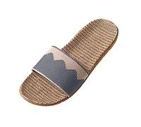 Damen Herren Hausschuhe Aus Leinen Slippers Men Duschschuhe ultraleicht Badeschuhe Sommer Strand Schwimmbad Badeschlappen Unisex Freizeit Sandalen Hausschuhe Leichte rutschfeste Strandschuhe