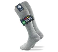 Kniestrümpfe mit extra weichem Komfortbund | Kein Einschneiden & Verrutschen | Damen & Herren (4 Paar) - Hellgrau / 43 - 46