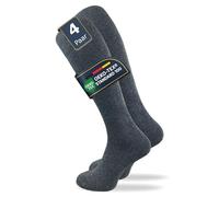 GAWILO Damen & Herren Kniestrümpfe (4 Paar) lange Socken mit Komfortbund aus 80% Baumwolle | kein Verrutschen |ohne drückende Naht | extra weich und lange haltbar (35-38, grau)