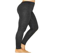 Damen Herren Leggings Leggins lang blickdicht Baumwolle Hose Wäsche 6XL Dunkelgrau