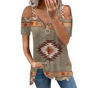 Damen Herzdruck Oberteile Shirts: Bluse Könnte Schultern für Frauen Kurzarmbluse Oberteile Tops Sexy Longshirt Elegant Bluseshirts Kurzarm Große Größen Shirt Pullover Mode Tunika Shirts