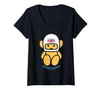 Damen Hesketh Racing UK World Champion Team Maskottchen Auto Classic 70er Jahre T-Shirt mit V-Ausschnitt