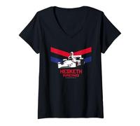 Damen Hesketh Racing UK World Champion Team Sportwagen 70er Jahre Classic T-Shirt mit V-Ausschnitt