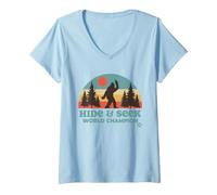 Damen Hide and S hampion Bigfoot T-Shirt mit V-Ausschnitt