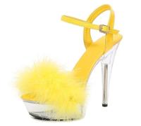 Damen High-Heel-Sandalen Mode Transparente Plateau-Sandalen, 15CM Sandalen Damen Plattform Stiletto-Absatzschuhe Für Hochzeit Und Urlaub